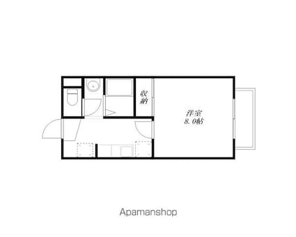 プレジール五反田[1K/28.03m2]の間取図