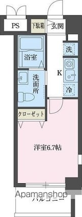 ＬａＳａｎｔｅ立川[1K/22.78m2]の間取図