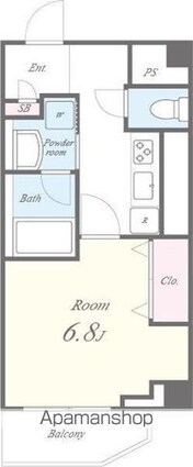 ブリーズ代々木上原[1K/28.31m2]の間取図