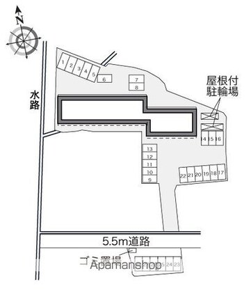 レオパレスｎｅｗ伊部[1K/23.61m2]の配置図