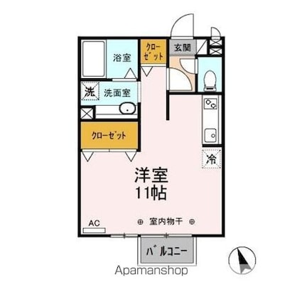 ベルヴューつかま[1R/29.25m2]の間取図