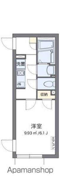 クレイノＫＭメゾン[1K/21.11m2]の間取図