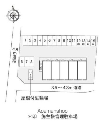 レオパレスリアン庄内[1LDK/42.75m2]の配置図