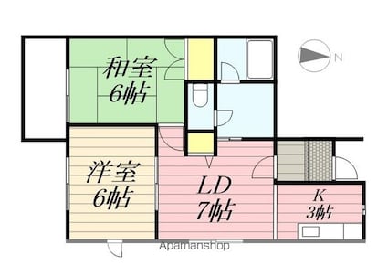 和歌山県和歌山市中之島[2LDK/48.02m2]の間取図