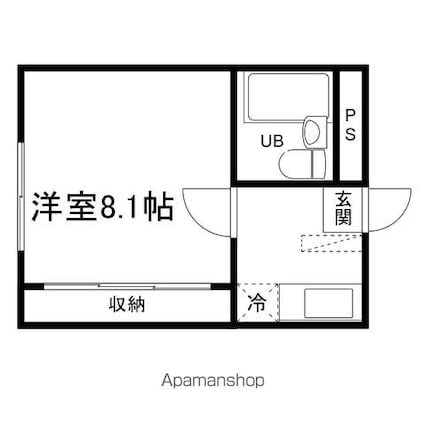 長野県松本市蟻ケ崎１丁目[1K/22.5m2]の間取図