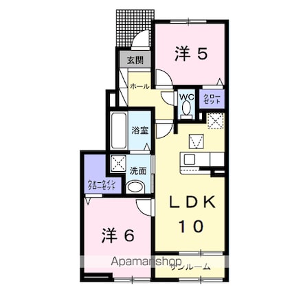 ニコリヴⅡ[2LDK/53.68m2]の間取図