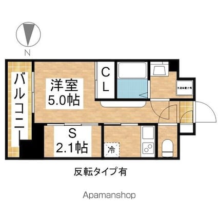 エステシア上前津[1K/24.9m2]の間取図