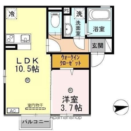 ブランシェ[1LDK/36.29m2]の間取図