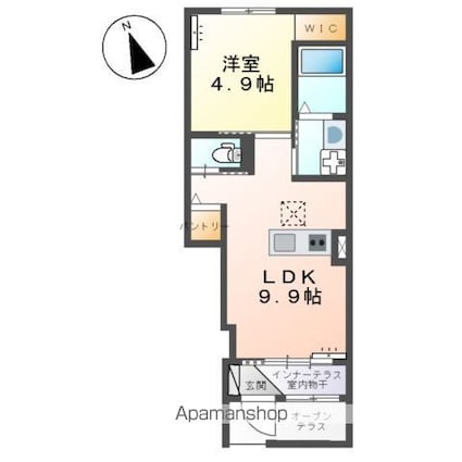 ユーパークウーノ[1LDK/36.57m2]の間取図