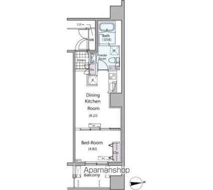 パークアクシス元浅草ステージ[1DK/32.82m2]の間取図