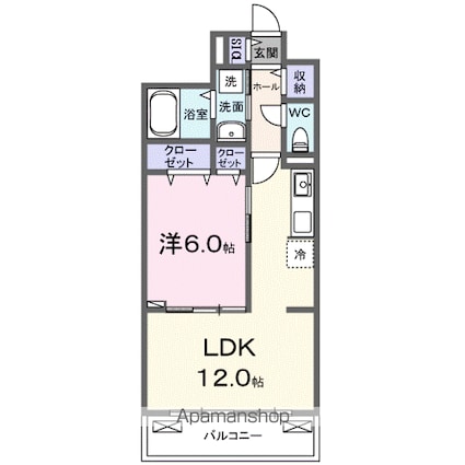 ラクーン守山[1LDK/42.38m2]の間取図
