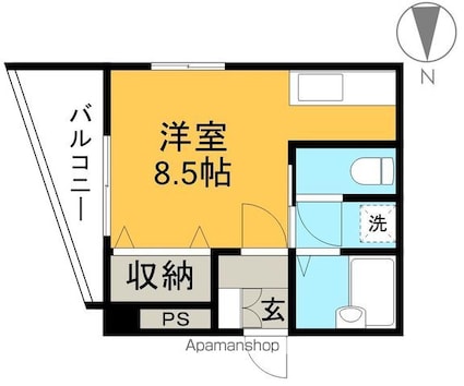 さかもと第２ビル[1R/22.5m2]の間取図