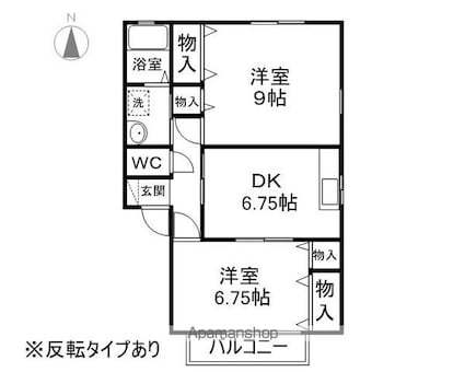 グリーンコート　アザレア館[2DK/53.76m2]の間取図