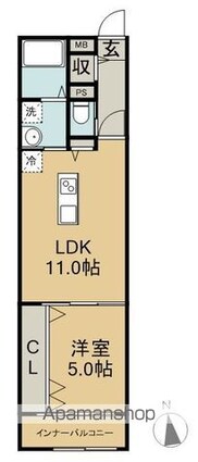 Ｇｒｏｗｔｈ　Ｄａｉｏｕ[1LDK/44.22m2]の間取図