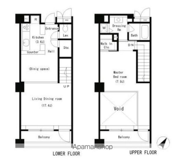 パークアクシス南麻布[1LDK/75.39m2]の間取図