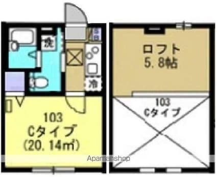 Ｅーｓｔｙｌｅ横浜根岸[1K/20m2]の間取図