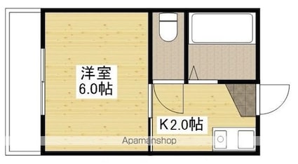 カーサ大正[1K/17.6m2]の間取図