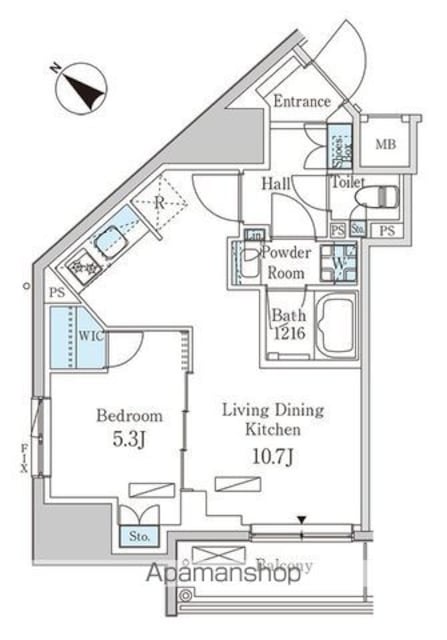 パークアクシス池袋パークフロント[1LDK/40.53m2]の間取図