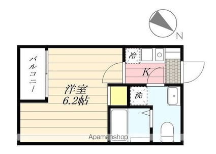 Ｌｉｂｅｒｔａ高砂[1K/18.53m2]の間取図