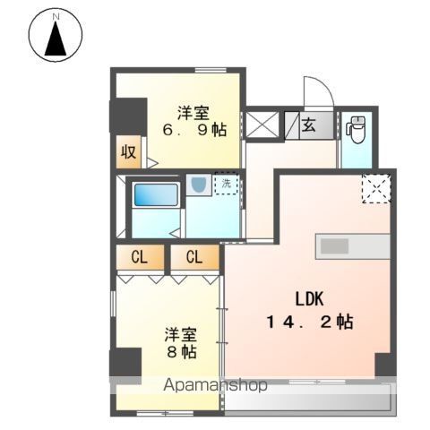 和歌山市田中町のマンションの間取り