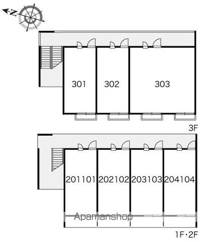 東京都中野区新井２丁目[1LDK/40.57m2]の配置図