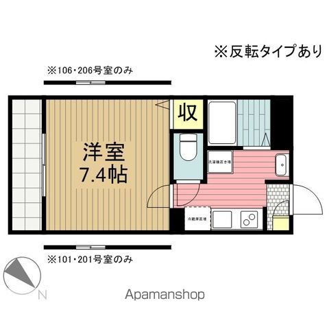 【千葉市花見川区幕張町のアパートの間取り】