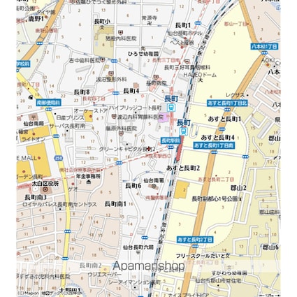 宮城県仙台市太白区長町５丁目[1K/23.4m2]の周辺