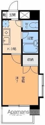 フェニックス南江戸[1K/23.87m2]の間取図