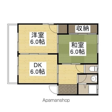 センチュリー牛田[2DK/45m2]の間取図