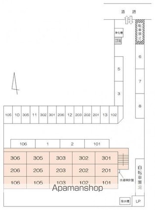 香川県高松市上天神町[2LDK/53.56m2]の配置図