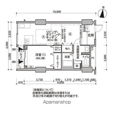 【東雲キャナルコートＣＯＤＡＮ１２号棟の間取り】