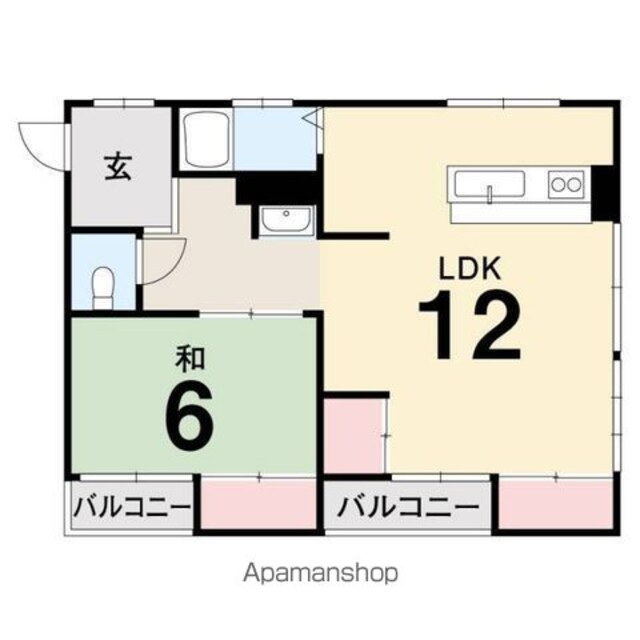 ルチア三番町[1LDK/44.14m2]の間取図