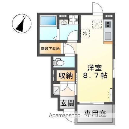 テンポ・フェリーチェ栄[1R/26.9m2]の間取図