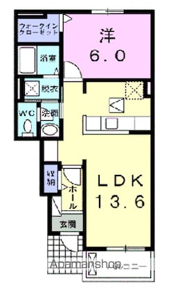 グランフィル３[1LDK/46.06m2]の間取図