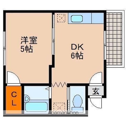 セイコーズマンション川﨑[1DK/27m2]の間取図