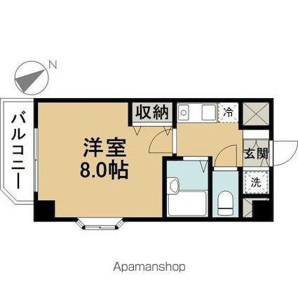 東京都江戸川区東葛西１丁目[1K/23.63m2]の間取図