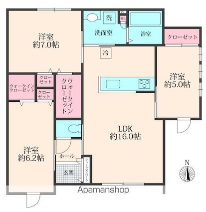ＩＲＯＨＡ[3LDK/76.18m2]の間取図