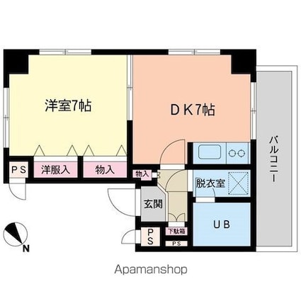 フォレストコート[1DK/31.06m2]の間取図