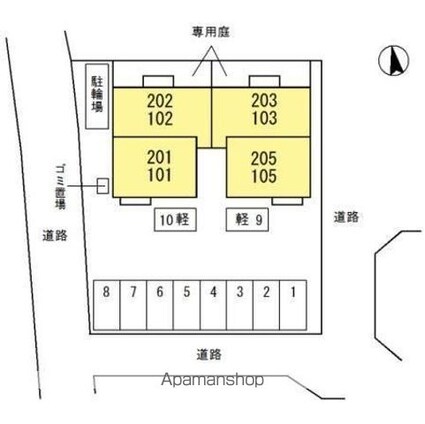 クレール・メゾン[1LDK/42.76m2]の配置図