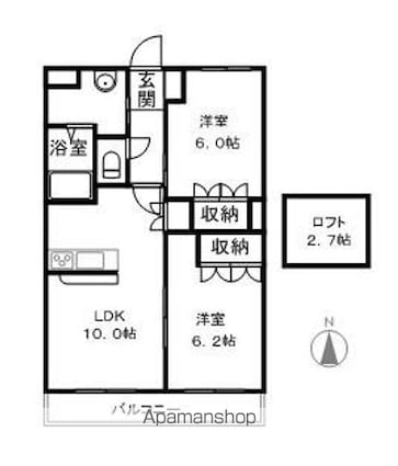 パストラルＫ[2LDK/51.66m2]の間取図