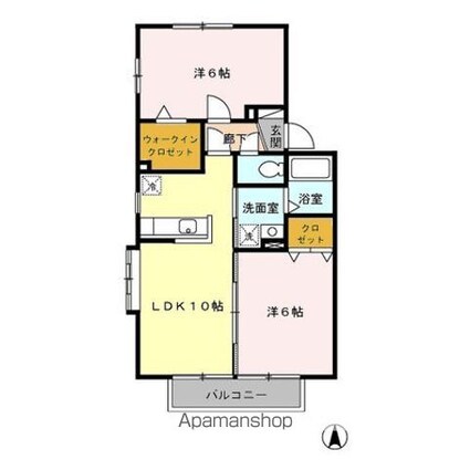 オークスコート[2LDK/50.42m2]の間取図