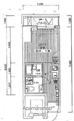 ＨＦ東中野レジデンス[1K/21.07m2]の間取図