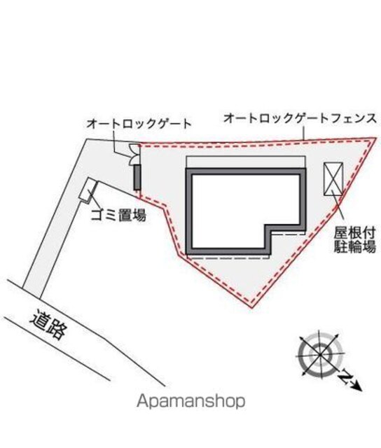 レオパレスフィオリーナ[1K/24.57m2]の配置図