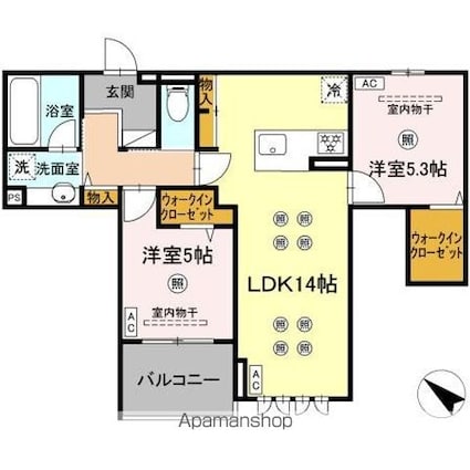 スリール・コート[2LDK/59.01m2]の間取図
