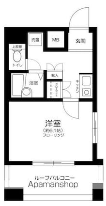 東京都中野区本町６丁目[1K/21.47m2]の間取図