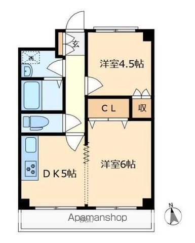 グランドール国立 102 ｜ 東京都国立市西２丁目26-38（賃貸マンション2DK・1階・40.23㎡） その2