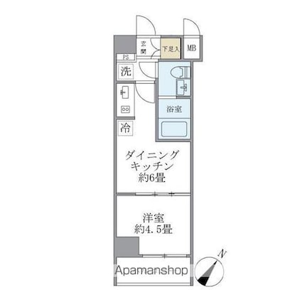 ジオエント駒込[1DK/25.48m2]の間取図
