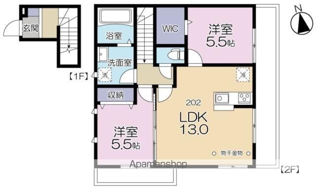 Ｐａｓｔｅｌ　Ｈｏｍｅ[2LDK/59.06m2]の間取図