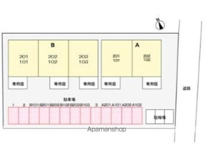エスポワール針田　Ａ[3LDK/65.57m2]の配置図