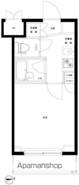 ルーブル北新宿[1K/20.15m2]の間取図